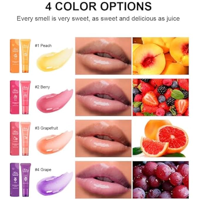LBOYLOVE 4 PCS GLOWING FRUIT LIP BALM SET, MOISTURIZING & PLUMP LIP BALM WITH VITAMIN E, REDUCE LIP LINES, ENHANCE LIP COLOR, REPLENISHING MOISTURE AND RELIEVING DRY LIPS - Image 3